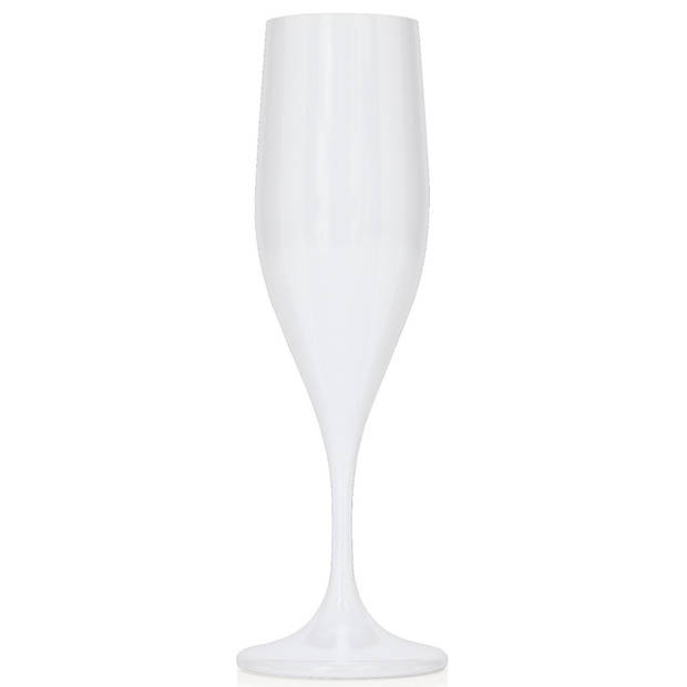 Juypal Champagneglas - 6x - wit - kunststof - 150 ml - herbruikbaar - Champagneglazen