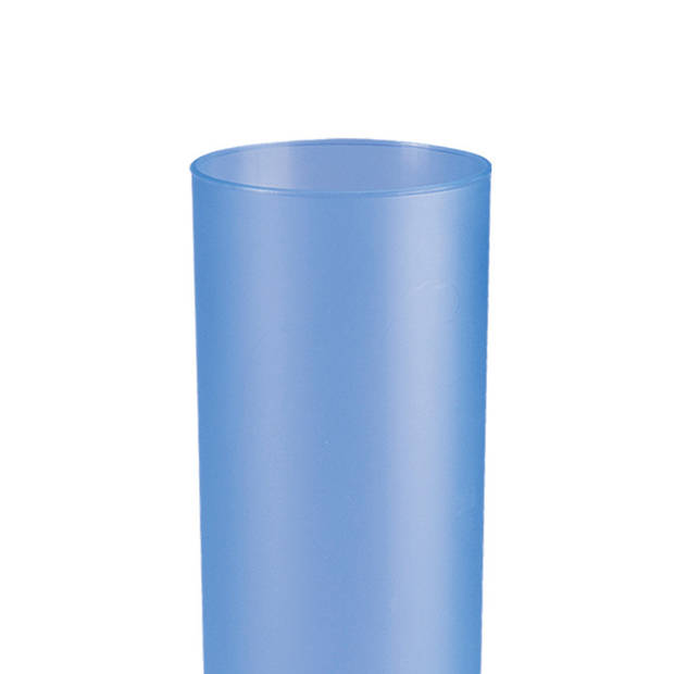 Juypal longdrink glas - 6x - blauw - kunststof - 330 ml - herbruikbaar - Drinkglazen