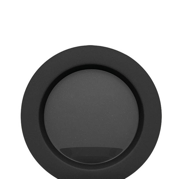 Juypal Bordenset - 6x - zwart - kunststof - D22 cm - herbruikbaar - BPA-vrij - Bordjes