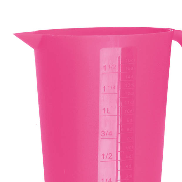 Juypal Schenkkan/waterkan - fuchsia roze - 1,75 liter - kunststof - L22 x H20 cm - Schenkkannen