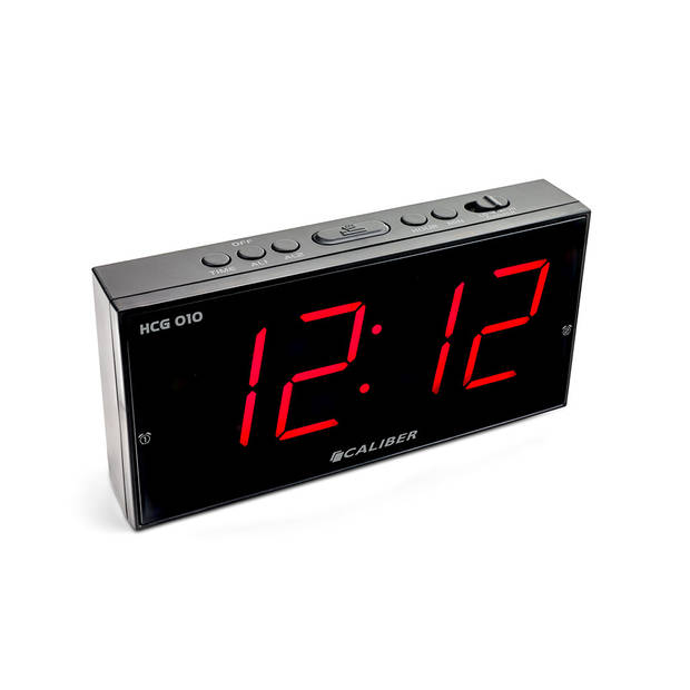 Caliber Digitale Wekker Met Dual Alarm - Dual Alarmklok - Groot Rood Display - Dimbare Helderheid (HCG010)