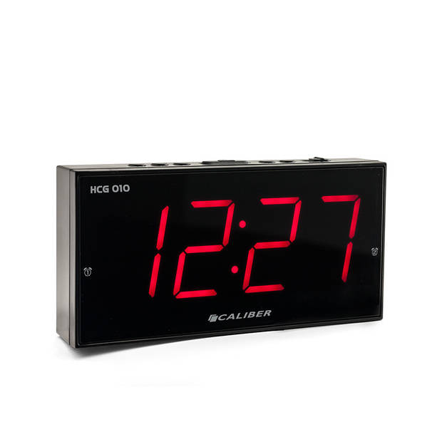 Caliber Digitale Wekker Met Dual Alarm - Dual Alarmklok - Groot Rood Display - Dimbare Helderheid (HCG010)