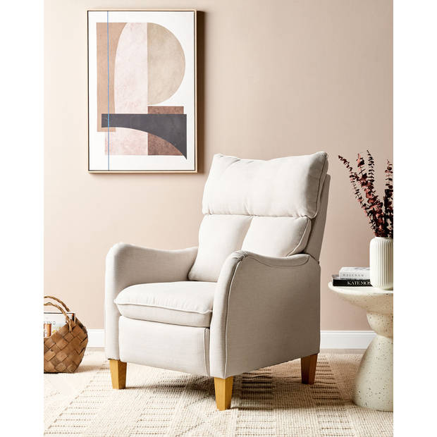 Beliani ROYSTON - TV-fauteuil-Beige-Polyester