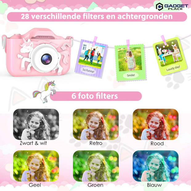 Digitale Kindercamera met 32GB Geheugenkaart - Selfie Camera - Foto & Videofunctie - Kinderfototoestel - Speelgoedcamera
