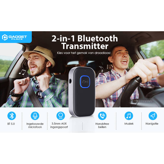 2 in 1 Bluetooth Receiver & Transmitter - BT 5.0 - Incl. 3.5MM AUX - Bluetooth Ontvanger - Bluetooth Audio Receiver