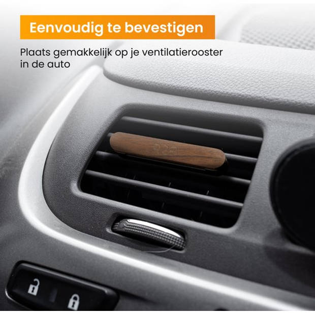 R2B Auto parfum met houder inclusief 2 Geurstaafjes - Walnoothout - Zwart - Auto Geurverfrisser - Luchtverfrisser