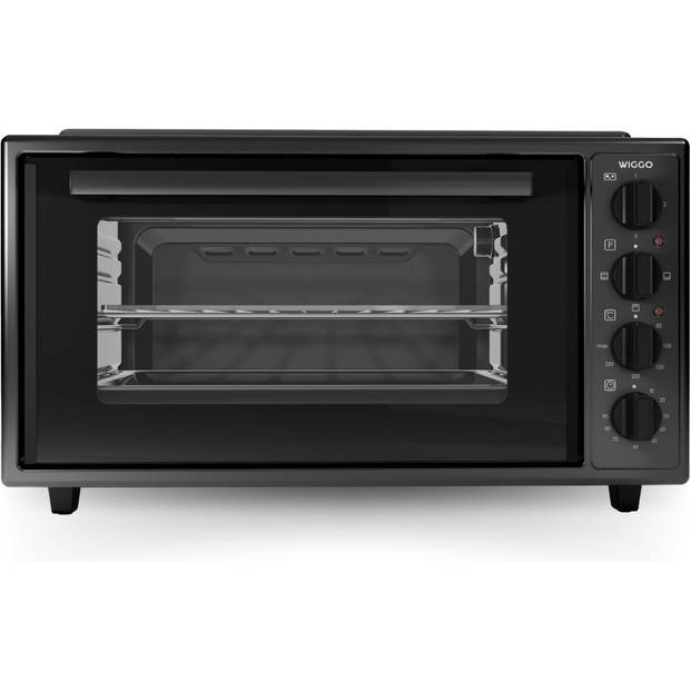 Wiggo WMO-E4562H(B) - Vrijstaande oven met kookplaat 2000W - 45 liter - Zwart