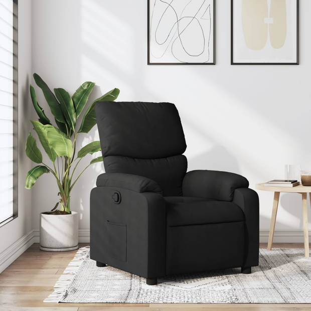 vidaXL Fauteuil verstelbaar stof zwart