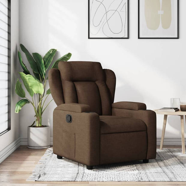 vidaXL Fauteuil verstelbaar stof bruin