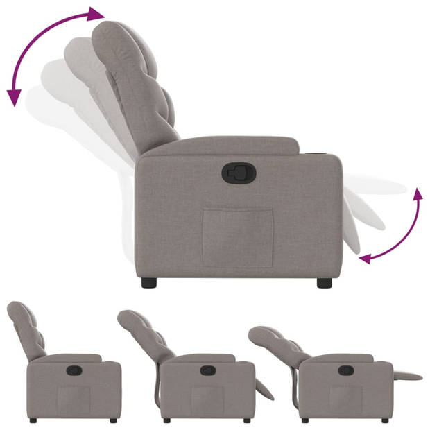 vidaXL Fauteuil verstelbaar stof taupe