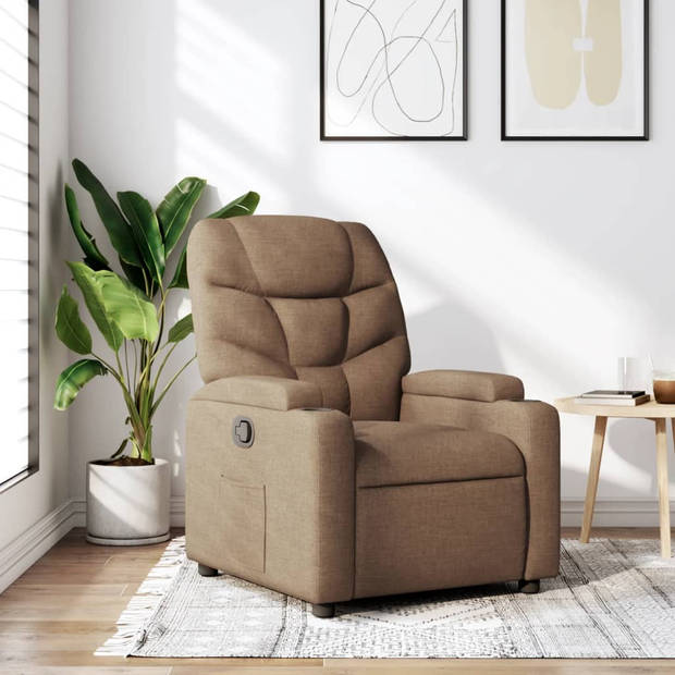 vidaXL Fauteuil verstelbaar stof bruin