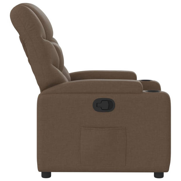 vidaXL Fauteuil verstelbaar stof bruin