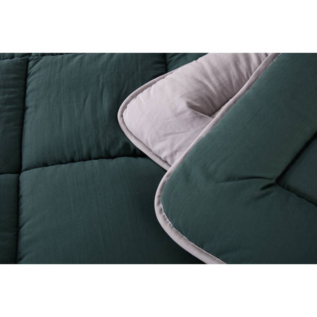 Eazydekbed® - Wasbaar Dekbed zonder Overtrek - Groen / Grijs - 200x200cm