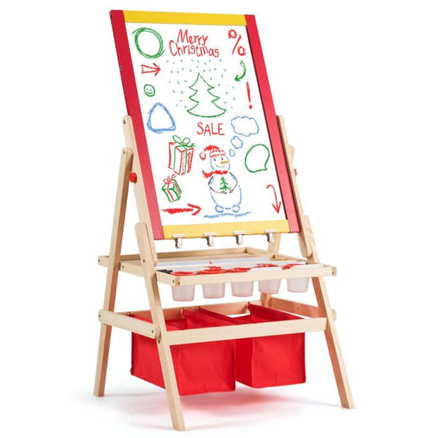 Zenzee Krijtbord - Tekenbord - Whiteboard - Voor Kinderen - Educatief Speelgoed - Hout - 53 x 52 x 106,5 cm