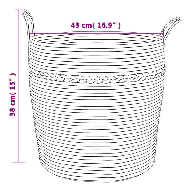 vidaXL Opbergmand ?? 43x38 cm katoen bruin en wit