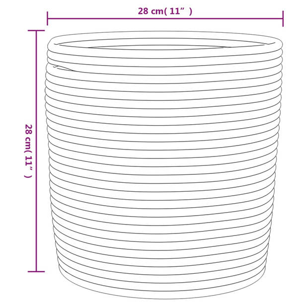 vidaXL Opbergmanden 2 st Ø 28x28 cm katoen grijs en wit