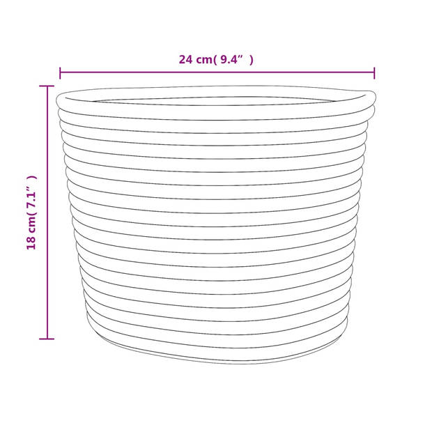 vidaXL Opbergmanden 2 st Ø 24x18 cm katoen grijs en wit