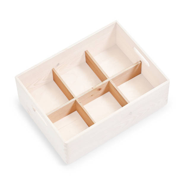 Houten opbergbox 40 x 30 x 15 cm Zeller Present uitneembare indeling