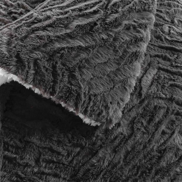 Heerlijke Zachte Knuffel Fleece - Plaid Sherpa print - 150x200cm - bruin