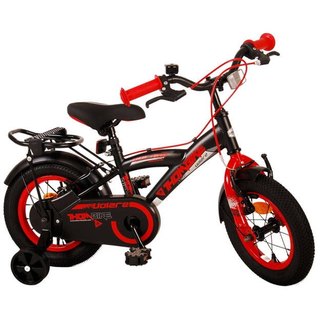 Volare Thombike Kinderfiets - Jongens - 12 inch - Zwart Rood - Twee Handremmen