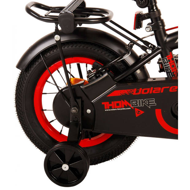 Volare Thombike Kinderfiets - Jongens - 12 inch - Zwart Rood - Twee Handremmen