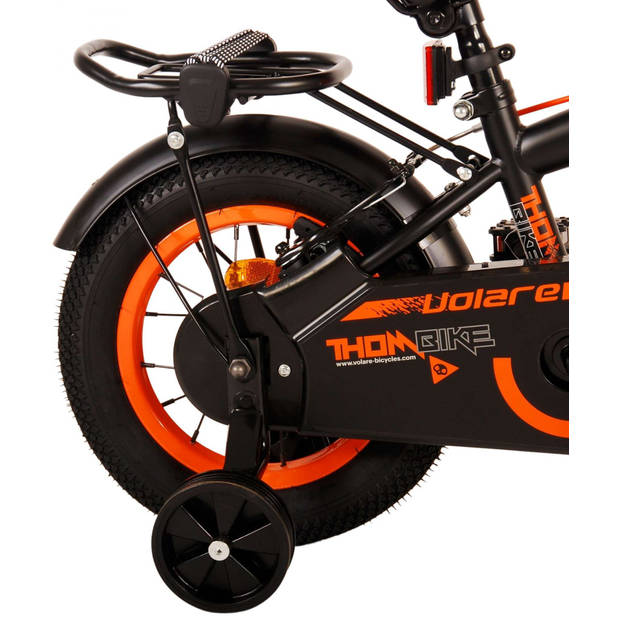 Volare Thombike Kinderfiets - Jongens - 12 inch - Zwart Oranje - Twee Handremmen