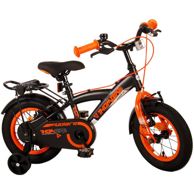 Volare Thombike Kinderfiets - Jongens - 12 inch - Zwart Oranje - Twee Handremmen