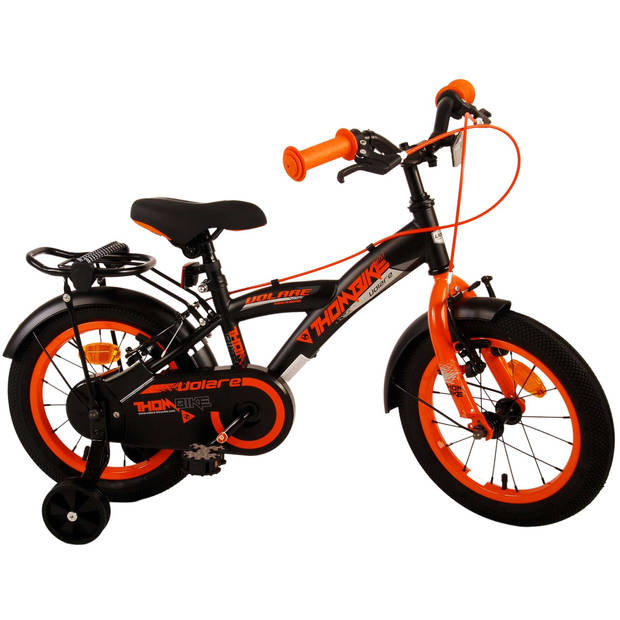 Volare Thombike Kinderfiets - Jongens - 14 inch - Zwart Oranje - Twee Handremmen