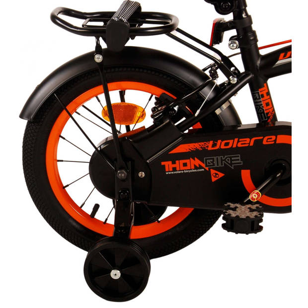 Volare Thombike Kinderfiets - Jongens - 14 inch - Zwart Oranje - Twee Handremmen