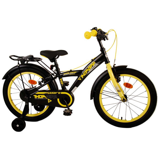 Volare Thombike Kinderfiets - Jongens - 18 inch - Zwart Geel - Twee handremmen