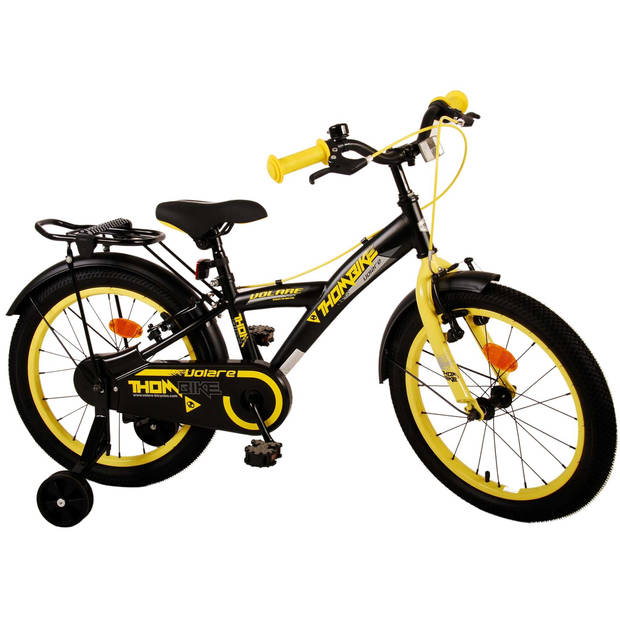 Volare Thombike Kinderfiets - Jongens - 18 inch - Zwart Geel - Twee handremmen