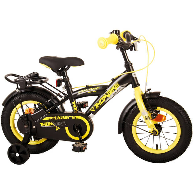 Volare Thombike Kinderfiets - Jongens - 12 inch - Zwart Geel - Twee Handremmen