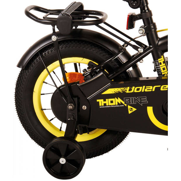 Volare Thombike Kinderfiets - Jongens - 12 inch - Zwart Geel - Twee Handremmen