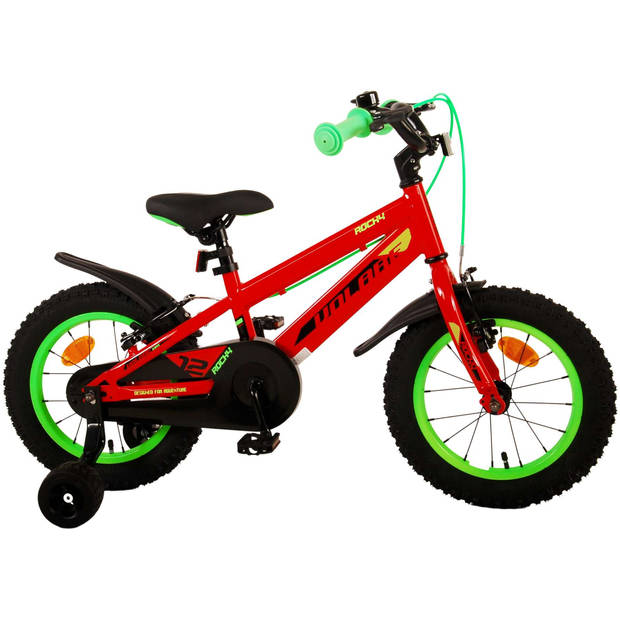 Volare Rocky Kinderfiets - Jongens - 14 inch - Rood - Twee handremmen