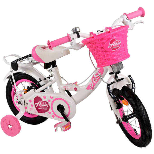 Volare Ashley Kinderfiets - Meisjes - 12 inch - Wit - Twee handremmen