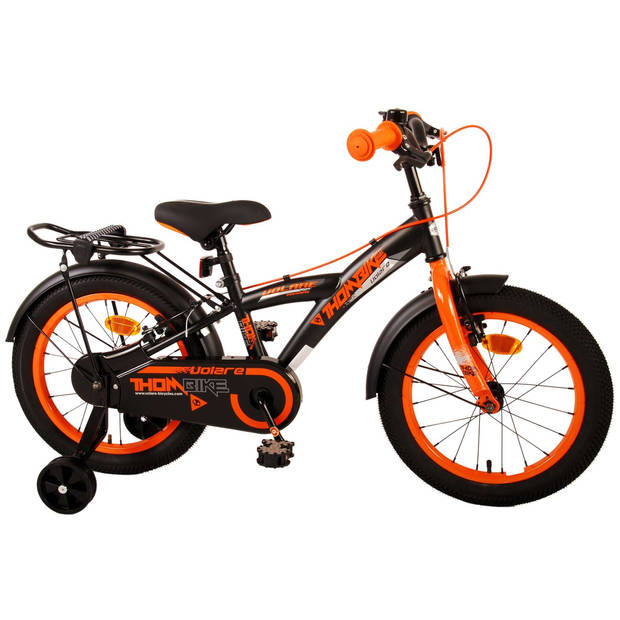 Volare Thombike Kinderfiets - Jongens - 16 inch - Zwart Oranje - Twee Handremmen