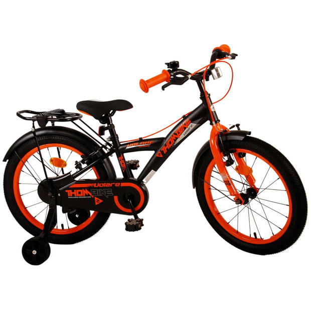 Volare Thombike Kinderfiets - Jongens - 18 inch - Zwart Oranje - Twee handremmen