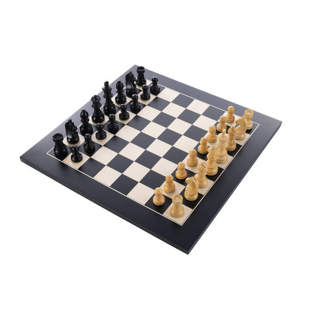 Schaakbord - Zwart Esdoornhout - 50 x 50 cm