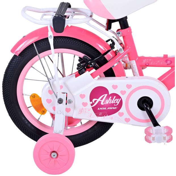 Volare Ashley Kinderfiets - Meisjes - 14 inch - Roze/Rood - Twee Handremmen