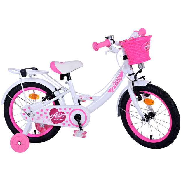 Volare Ashley Kinderfiets - Meisjes - 16 inch - Wit - Twee Handremmen