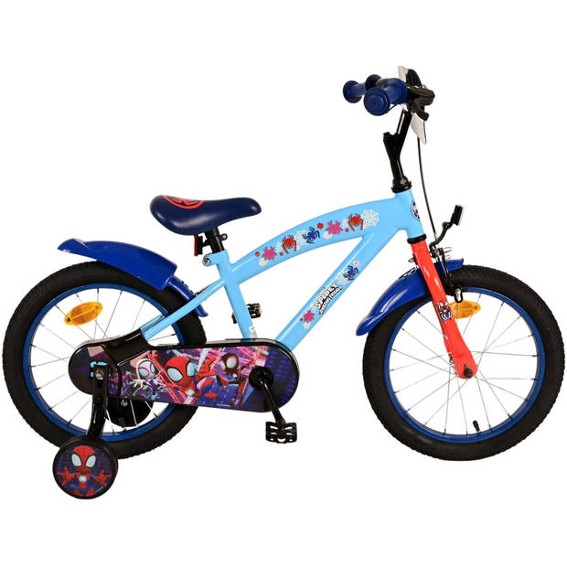 Marvel Jongensfiets Spidey 16 Inch 25 cm Jongens Terugtraprem Blauw/Rood