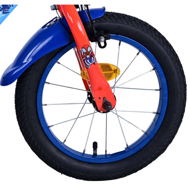 Spidey Kinderfiets - Jongens - 14 inch - Blauw Rood - Twee handremmen