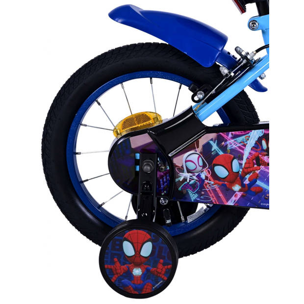 Spidey Kinderfiets - Jongens - 14 inch - Blauw Rood - Twee handremmen