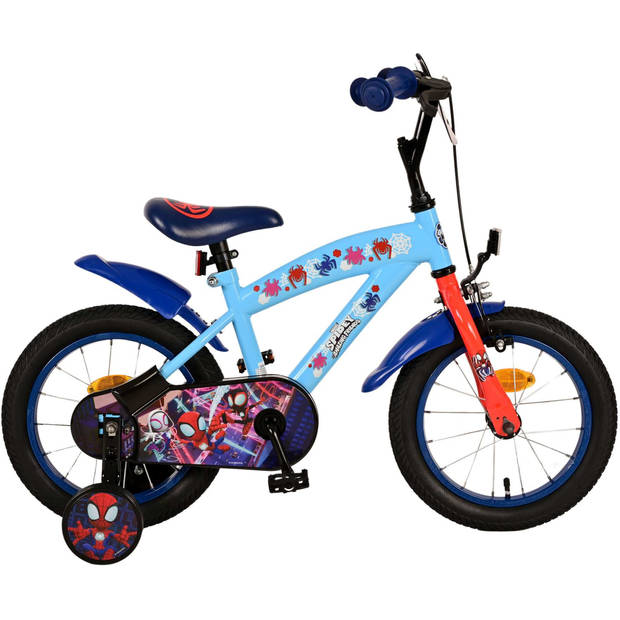 Marvel Jongensfiets Spidey 14 Inch 23 cm Jongens Terugtraprem Blauw/Rood