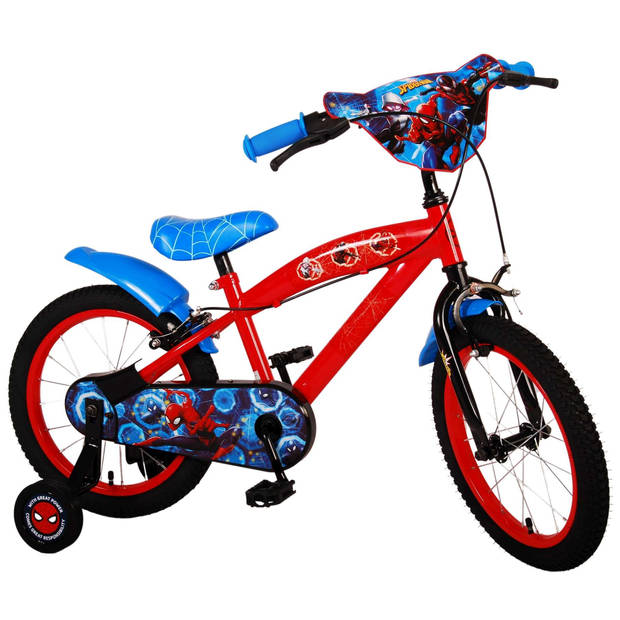 Ultimate Spider-Man Kinderfiets - Jongens - 16 inch - Blauw/Rood - Twee handremmen