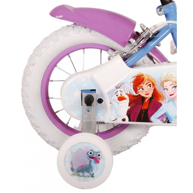 Disney Frozen 2 Kinderfiets - Meisjes - 12 inch - Blauw/Paars - Twee handremmen