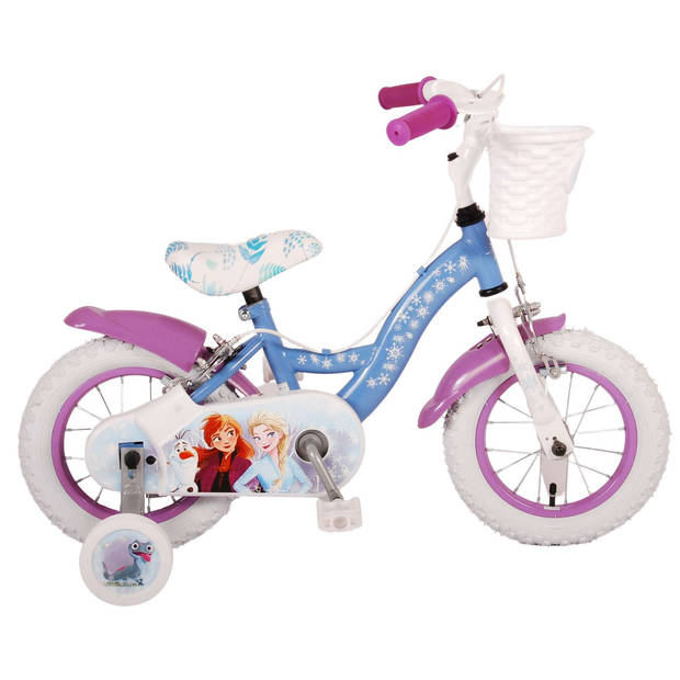 Disney Frozen 2 Kinderfiets - Meisjes - 12 inch - Blauw/Paars - Twee handremmen