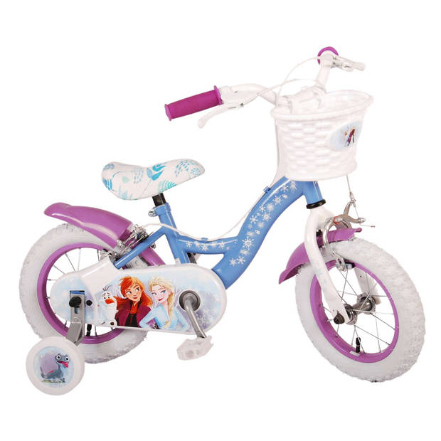 Disney Frozen 2 Kinderfiets - Meisjes - 12 inch - Blauw/Paars - Twee handremmen