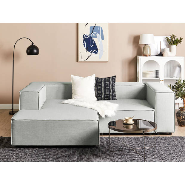 Beliani APRICA - Modulaire Sofa-Grijs-Linnen