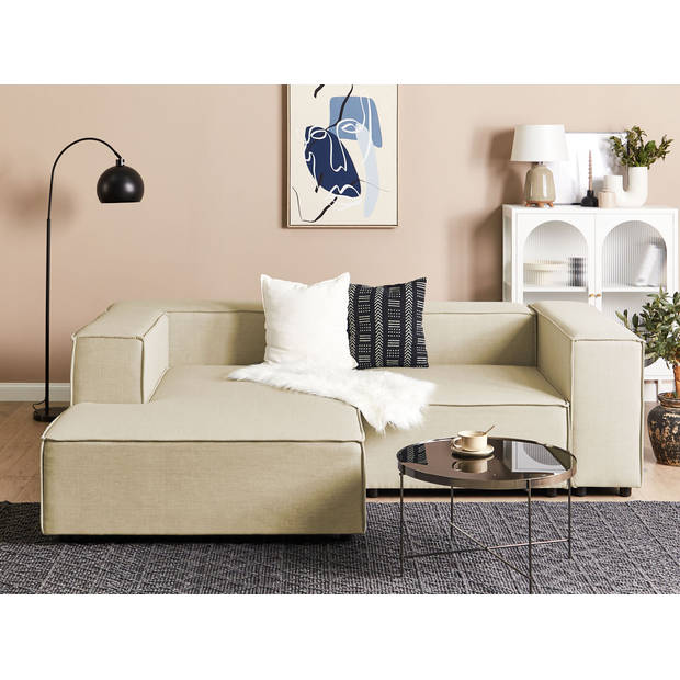 Beliani APRICA - Modulaire Sofa-Beige-Linnen